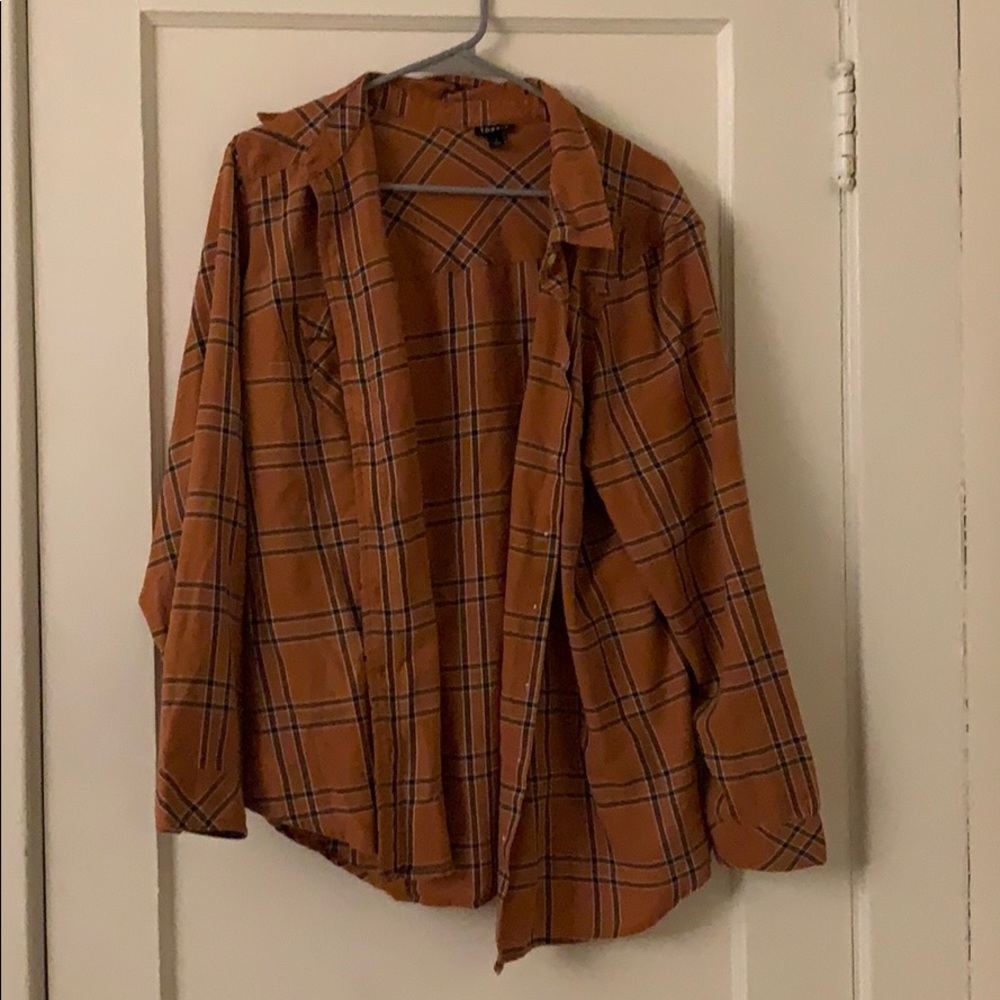 Torrid Orange and Black Flannel Top Size 1x